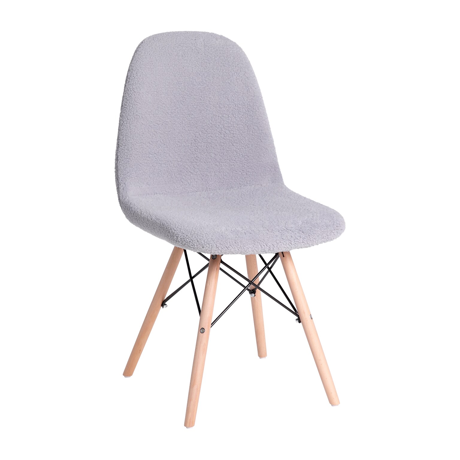 Flash Furniture Zula Wood Furry Chair, Gray (DL10GY)