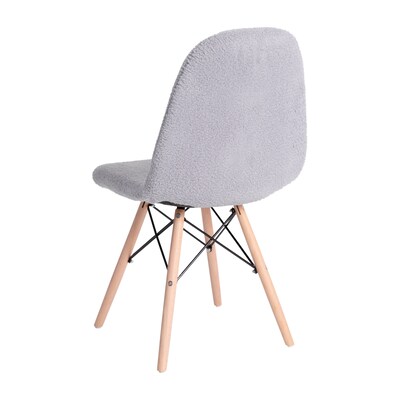 Flash Furniture Zula Wood Furry Chair, Gray (DL10GY)