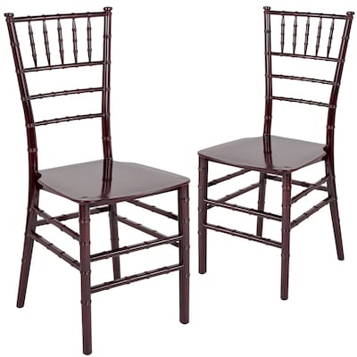 Flash Furniture HERCULES Series Resin Chiavari Chair, Mahogany, 2 Pack (2LEMAHOGANYM)