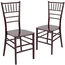 Flash Furniture HERCULES Series Resin Chiavari Chair, Mahogany, 2 Pack (2LEMAHOGANYM)