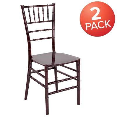 Flash Furniture HERCULES Series Resin Chiavari Chair, Mahogany, 2 Pack (2LEMAHOGANYM)