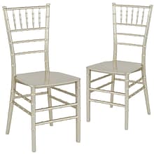 Flash Furniture HERCULES Series Resin Chiavari Chair, Champagne, 2 Pack (2LECHAMPM)
