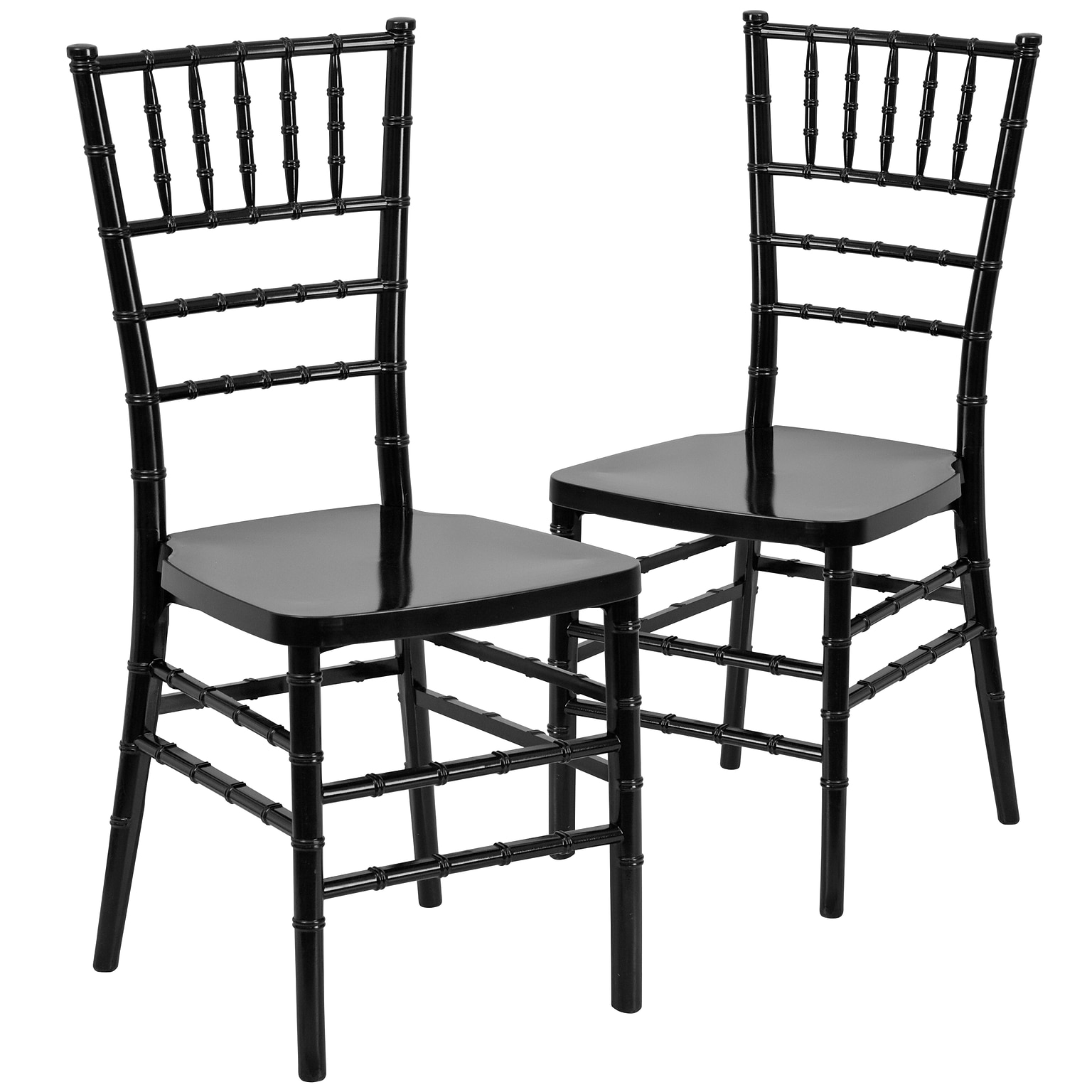 Flash Furniture HERCULES PREMIUM Series Resin Chiavari Chair, Black, 2 Pack (2LEBLACK)