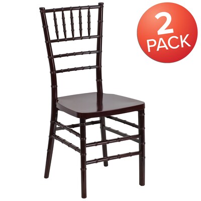 Flash Furniture HERCULES Series Resin Chiavari Chair, Mahogany, 2 Pack (2LEMAHOGANYM)