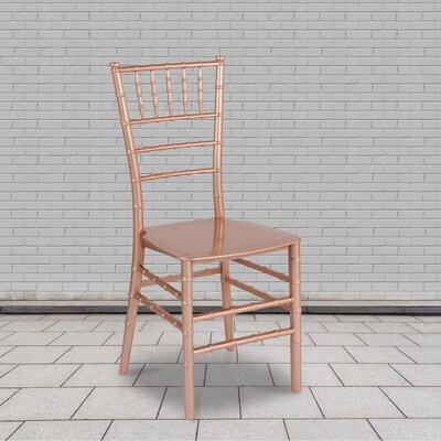 Flash Furniture HERCULES Series Resin Chiavari Chair, Rose Gold, 2 Pack (2LEROSEM)