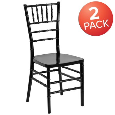 Flash Furniture HERCULES PREMIUM Series Resin Chiavari Chair, Black, 2 Pack (2LEBLACK)