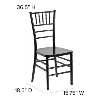 Flash Furniture HERCULES PREMIUM Series Resin Chiavari Chair, Black, 2 Pack (2LEBLACK)