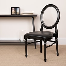 Flash Furniture HERCULES Series Resin King Louis Chair, Black, 2 Pack (2LEBBCMON)