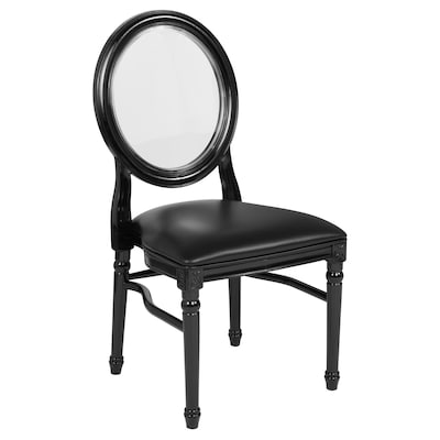 Flash Furniture HERCULES Series Resin King Louis Chair, Black, 2 Pack (2LEBBCMON)