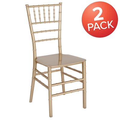 Flash Furniture HERCULES Series Resin Chiavari Chair, Gold, 2 Pack (2LEGOLDM)