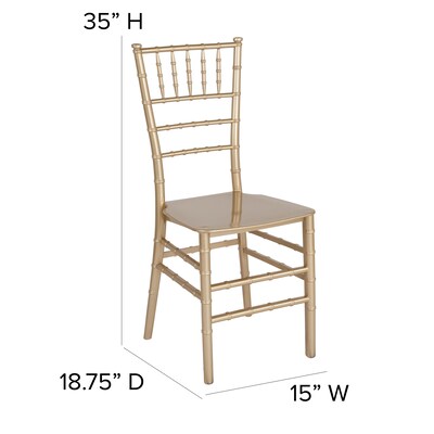 Flash Furniture HERCULES Series Resin Chiavari Chair, Gold, 2 Pack (2LEGOLDM)