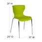 Flash Furniture Lowell Plastic Stack Chair, Green, 4 Pack (4LF707CCGRN)