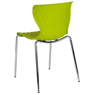 Flash Furniture Lowell Plastic Stack Chair, Green, 4 Pack (4LF707CCGRN)