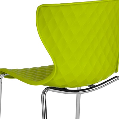 Flash Furniture Lowell Plastic Stack Chair, Green, 4 Pack (4LF707CCGRN)