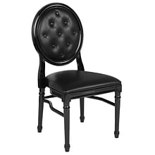 Flash Furniture HERCULES Resin King Louis Chair, Black (LEBBTMON)