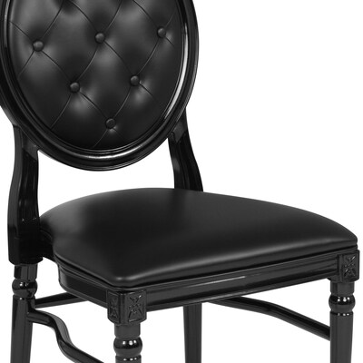 Flash Furniture HERCULES Resin King Louis Chair, Black (LEBBTMON)