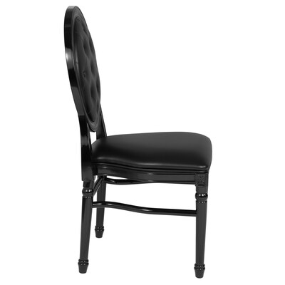 Flash Furniture HERCULES Resin King Louis Chair, Black (LEBBTMON)