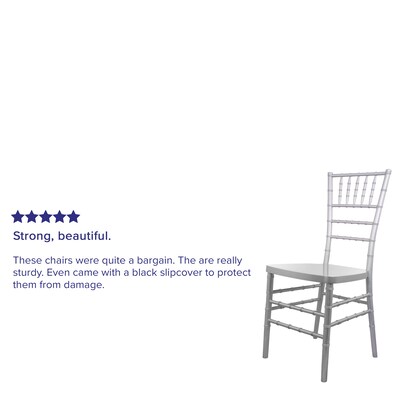 Flash Furniture Advantage Resin Chiavari Chair, Silver (RSCHIS)