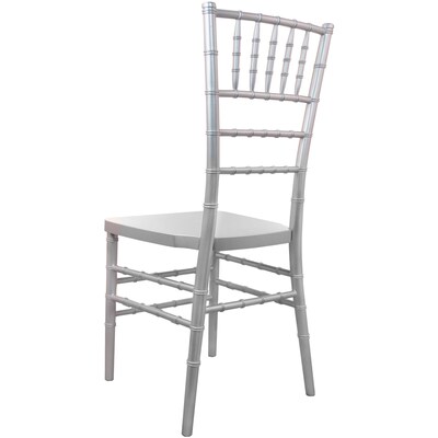 Flash Furniture Advantage Resin Chiavari Chair, Silver (RSCHIS)