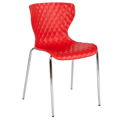 Flash Furniture Lowell Metal Stack Chair, Red (LF707CRED)