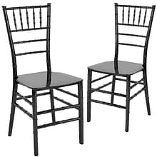 Flash Furniture HERCULES Series Resin Chiavari Chair, Black, 2 Pack (2LEBLACKM)