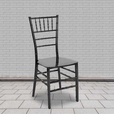 Flash Furniture HERCULES Series Resin Chiavari Chair, Black, 2 Pack (2LEBLACKM)