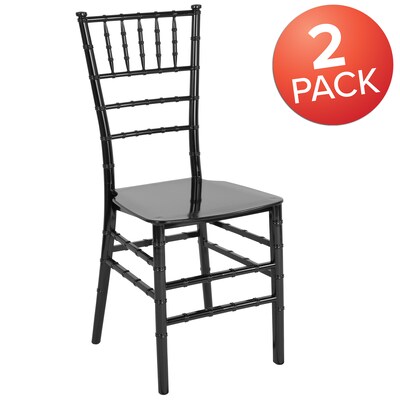 Flash Furniture HERCULES Series Resin Chiavari Chair, Black, 2 Pack (2LEBLACKM)