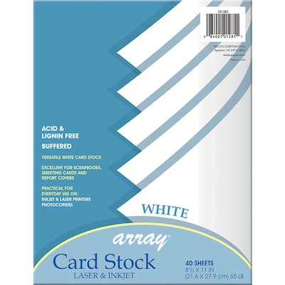 Pacon Array 65 lb. Cardstock Paper, 8.5 x 11, White, 40 Sheets/Pack (PAC101281)