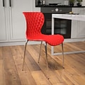 Flash Furniture Lowell Plastic Stack Chair, Red, 4 Pack (4LF707CRED)