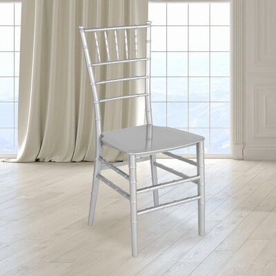 Flash Furniture HERCULES Resin Chiavari Chair, Silver (LESILVERM)