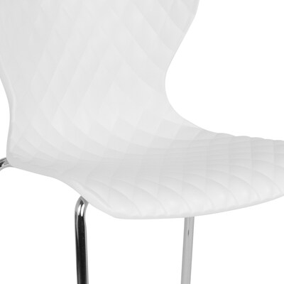 Flash Furniture Lowell Plastic Stack Chair, White, 4 Pack (4LF707CWH)