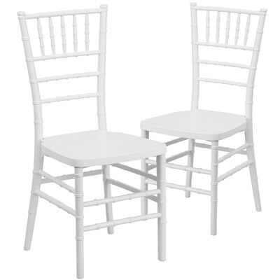 Flash Furniture HERCULES PREMIUM Series Resin Chiavari Chair, White, 2 Pack (2LEWHITE)