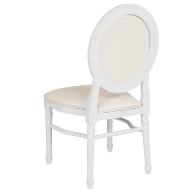 Flash Furniture HERCULES Resin King Louis Chair, White (LEWWMON)