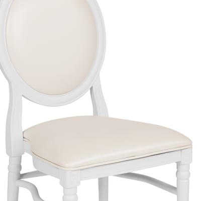 Flash Furniture HERCULES Resin King Louis Chair, White (LEWWMON)