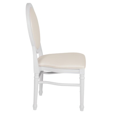 Flash Furniture HERCULES Resin King Louis Chair, White (LEWWMON)