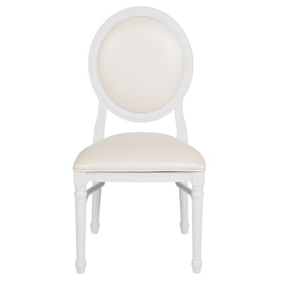 Flash Furniture HERCULES Resin King Louis Chair, White (LEWWMON)