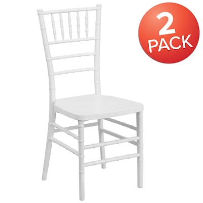 Flash Furniture HERCULES PREMIUM Series Resin Chiavari Chair, White, 2 Pack (2LEWHITE)