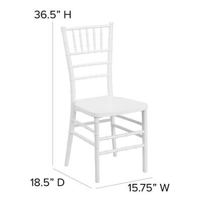 Flash Furniture HERCULES PREMIUM Series Resin Chiavari Chair, White, 2 Pack (2LEWHITE)