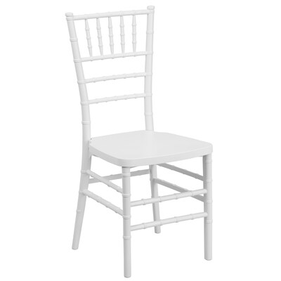 Flash Furniture HERCULES PREMIUM Series Resin Chiavari Chair, White, 2 Pack (2LEWHITE)