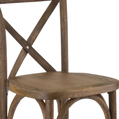 Flash Furniture HERCULES Series Wood Cross Back Barstool, Dark Antique, 2 Pack (2XAXBARGO)