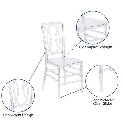 Flash Furniture Flash Elegance Plastic Stacking Chair, Crystal Ice (BHH007CRYSTAL)