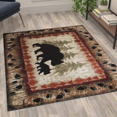 Flash Furniture Ursus Collection Olefin/Jute 60" x 48" Rectangular Machine Made Rug, Brown (KPRGB394045BN)