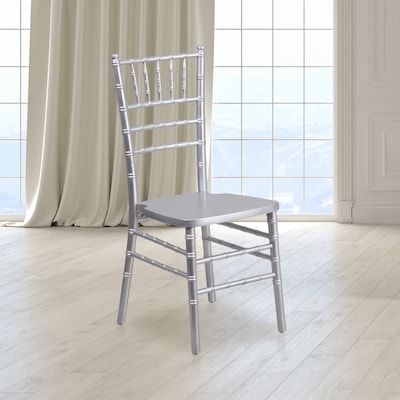 Flash Furniture HERCULES Wood Chiavari Chair, Silver (XSSILVER)
