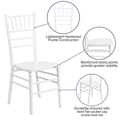 Flash Furniture HERCULES Wood Chiavari Chair, White (XSWHITE)