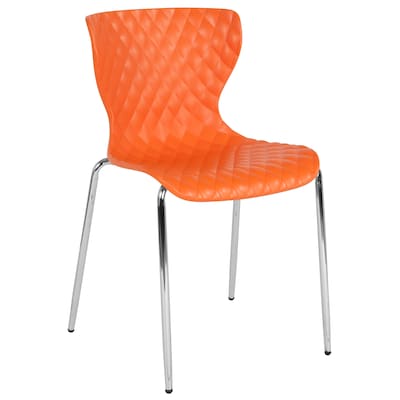 Flash Furniture Lowell Metal Stack Chair, Orange (LF707CORNG)