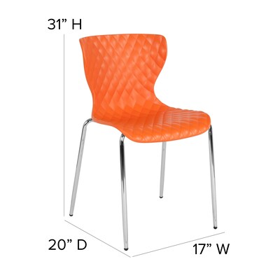 Flash Furniture Lowell Metal Stack Chair, Orange (LF707CORNG)