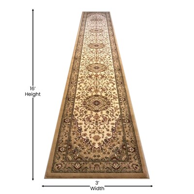 Flash Furniture Mersin Collection Olefin/Jute 181.2" x 31.2" Rectangular Machine Made Rug, Ivory (NRRG29315IV)