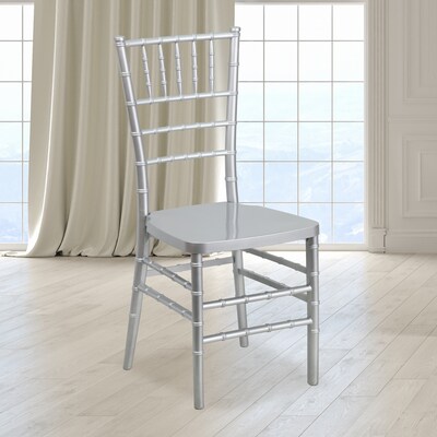 Flash Furniture HERCULES PREMIUM Resin Chiavari Chair, Silver (LESILVER)