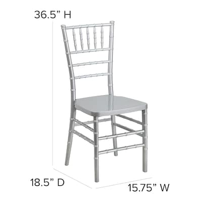 Flash Furniture HERCULES PREMIUM Resin Chiavari Chair, Silver (LESILVER)