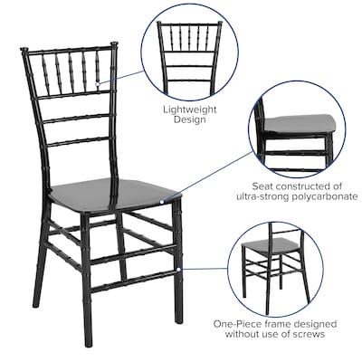 Flash Furniture HERCULES Resin Chiavari Chair, Black (LEBLACKM)